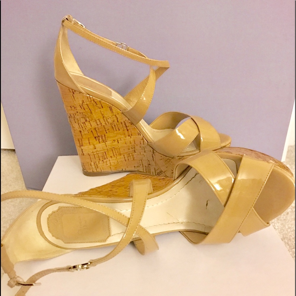 Dior Nude Cork Wedges - Picture 2 of 8